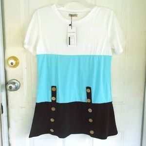 Tshirt triple color with button design